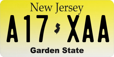 NJ license plate A17XAA