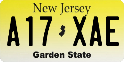 NJ license plate A17XAE