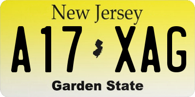NJ license plate A17XAG