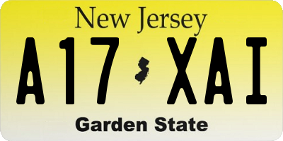 NJ license plate A17XAI