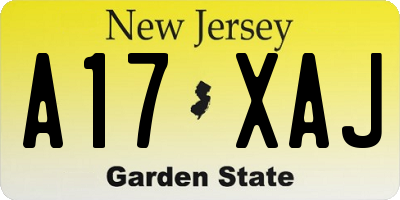 NJ license plate A17XAJ