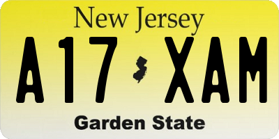 NJ license plate A17XAM