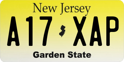 NJ license plate A17XAP