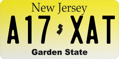 NJ license plate A17XAT