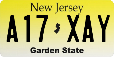 NJ license plate A17XAY