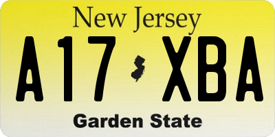NJ license plate A17XBA