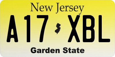 NJ license plate A17XBL