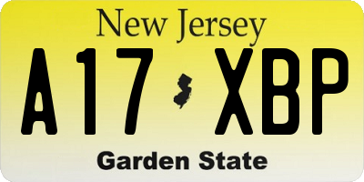 NJ license plate A17XBP