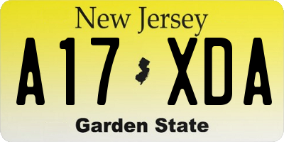 NJ license plate A17XDA