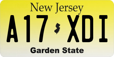 NJ license plate A17XDI