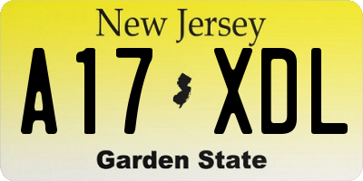 NJ license plate A17XDL