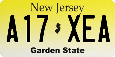 NJ license plate A17XEA