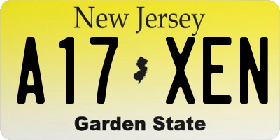 NJ license plate A17XEN