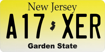 NJ license plate A17XER