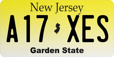 NJ license plate A17XES