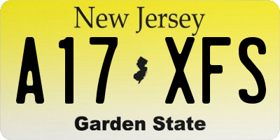 NJ license plate A17XFS