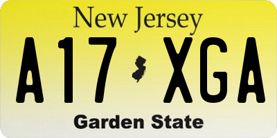 NJ license plate A17XGA