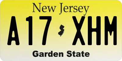 NJ license plate A17XHM