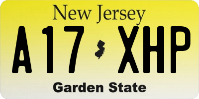 NJ license plate A17XHP