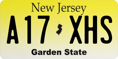 NJ license plate A17XHS