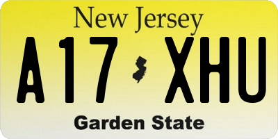 NJ license plate A17XHU