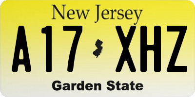 NJ license plate A17XHZ