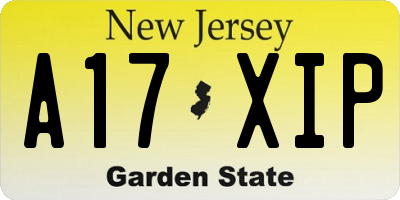 NJ license plate A17XIP