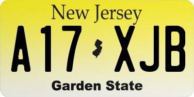 NJ license plate A17XJB