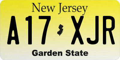 NJ license plate A17XJR