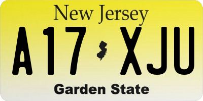 NJ license plate A17XJU