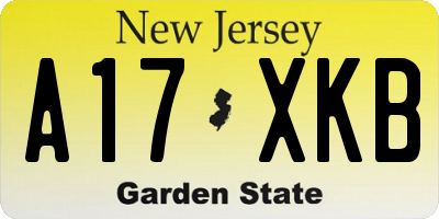 NJ license plate A17XKB