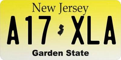 NJ license plate A17XLA