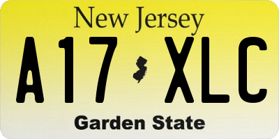 NJ license plate A17XLC