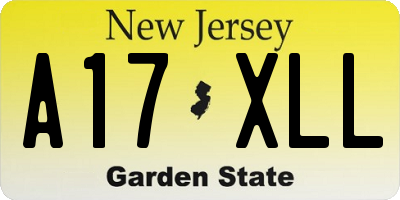 NJ license plate A17XLL