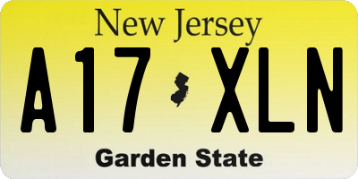 NJ license plate A17XLN