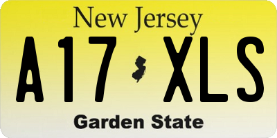 NJ license plate A17XLS