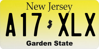 NJ license plate A17XLX