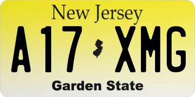 NJ license plate A17XMG