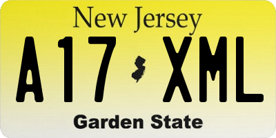 NJ license plate A17XML