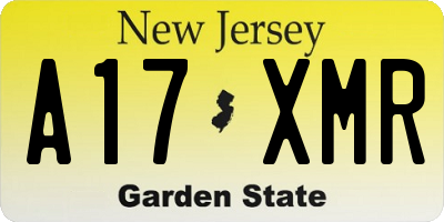 NJ license plate A17XMR