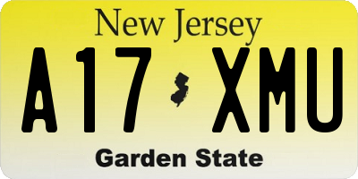 NJ license plate A17XMU