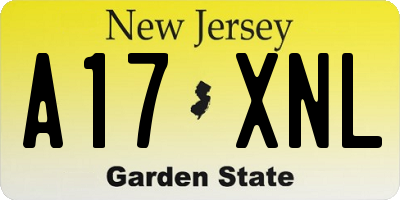 NJ license plate A17XNL