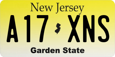 NJ license plate A17XNS