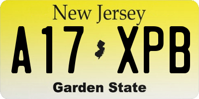 NJ license plate A17XPB