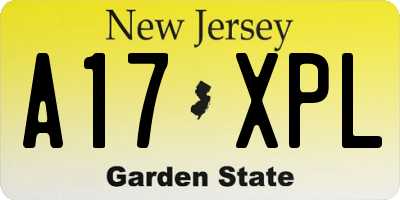 NJ license plate A17XPL