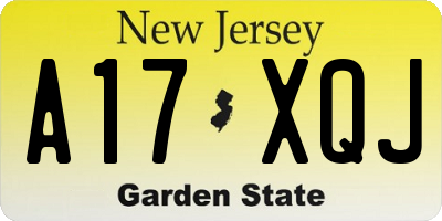 NJ license plate A17XQJ