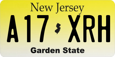 NJ license plate A17XRH