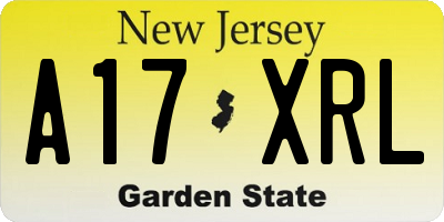 NJ license plate A17XRL
