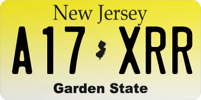 NJ license plate A17XRR