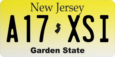 NJ license plate A17XSI